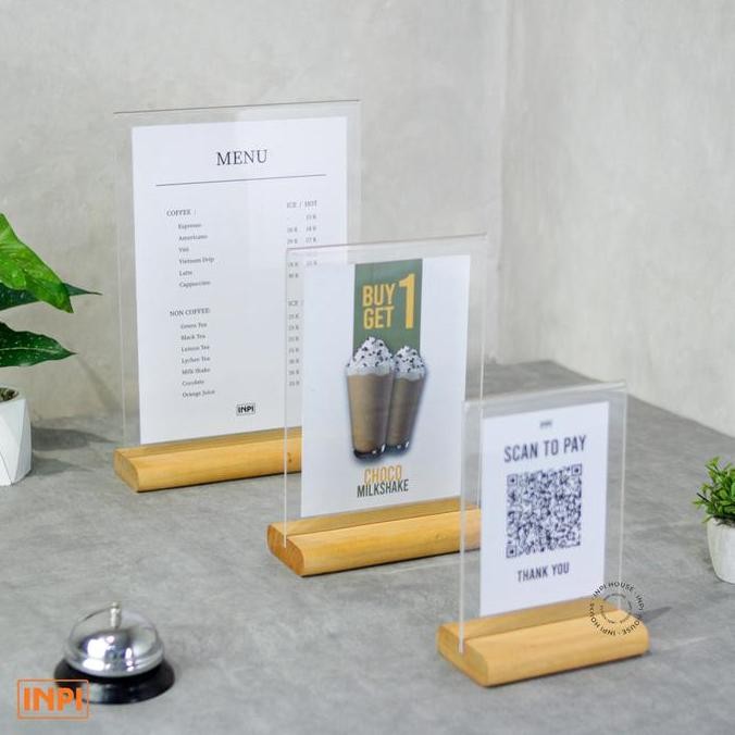 

PROMO Stand Display Menu Kayu Akrilik - INPI House