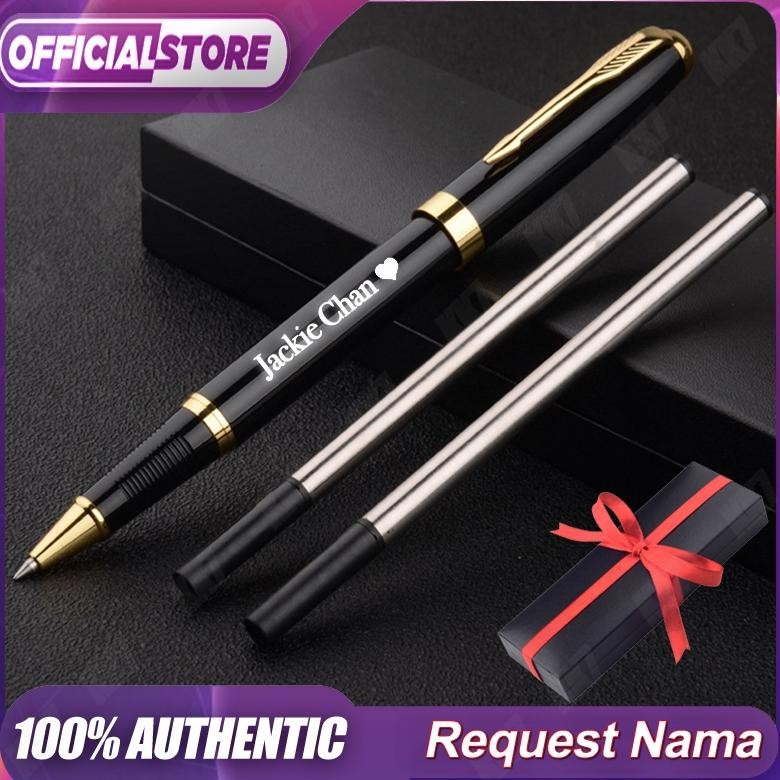 

TERLARIS Request Nama Pena Nama Kustom Logam Kotak Hadiah Pria Wanita Kantor Bisnis Pena Tanda Tangan Dengan 2 Isi Ulang (Hitam) Siap kirim