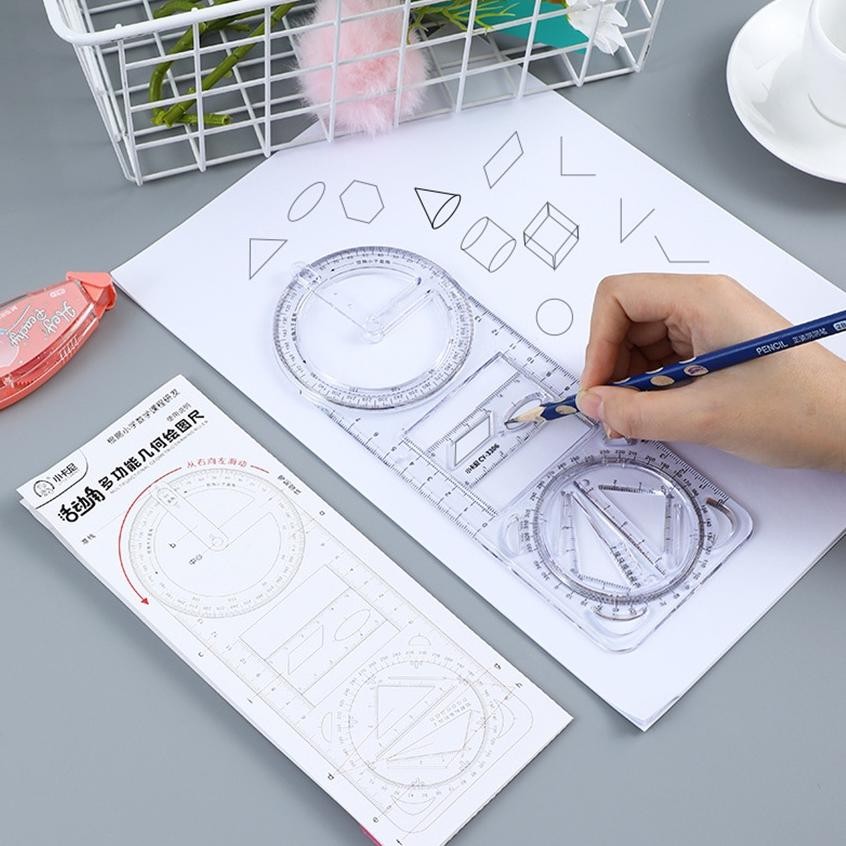 

Segera Penggaris Geometri Multifungsi Busur Derajat / Rotary Geometric Drawing Ruler Penggaris Multifungsi Geometri Bisa Diputar Hadiah Kreatif Drawing Ruler Alat Tulis Sekolah Kantor Perlengkapan Belajar Alat Ukur Multifunctional Drawing Ruler