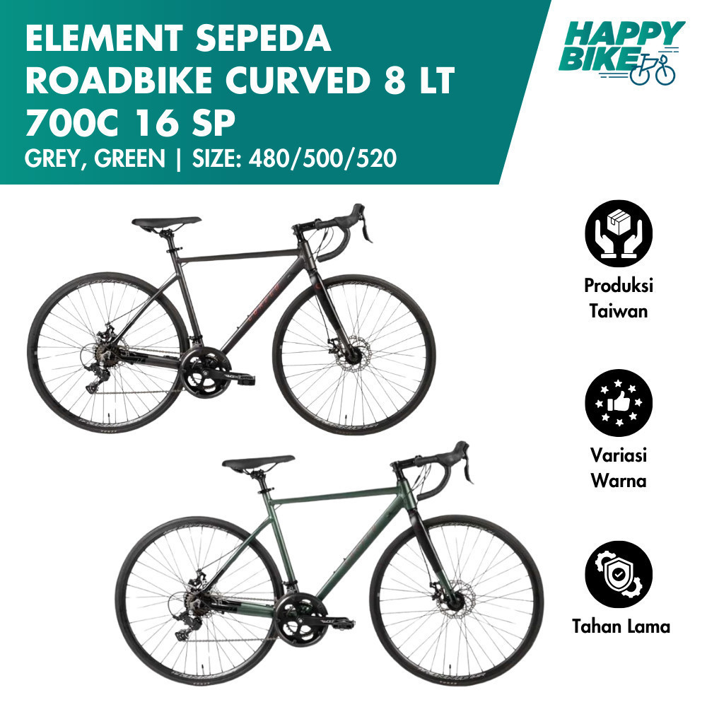 ELEMENT SEPEDA  ROADBIKE CURVED 8 LT 700C 16 SP