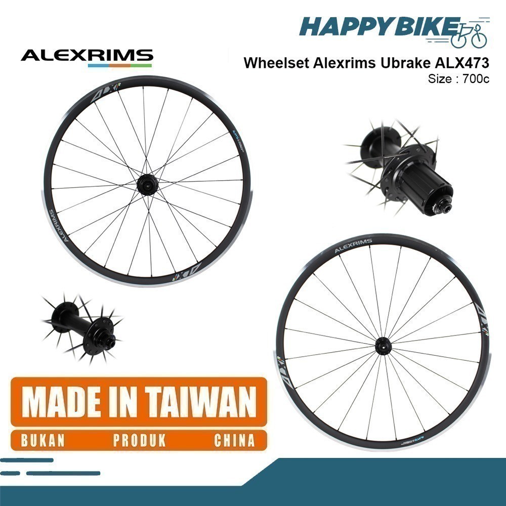 HAPPY BIKE WHEELSET SEPEDA ROADBIKE 700C  ALEXRIM ALX473  U-BRAKE