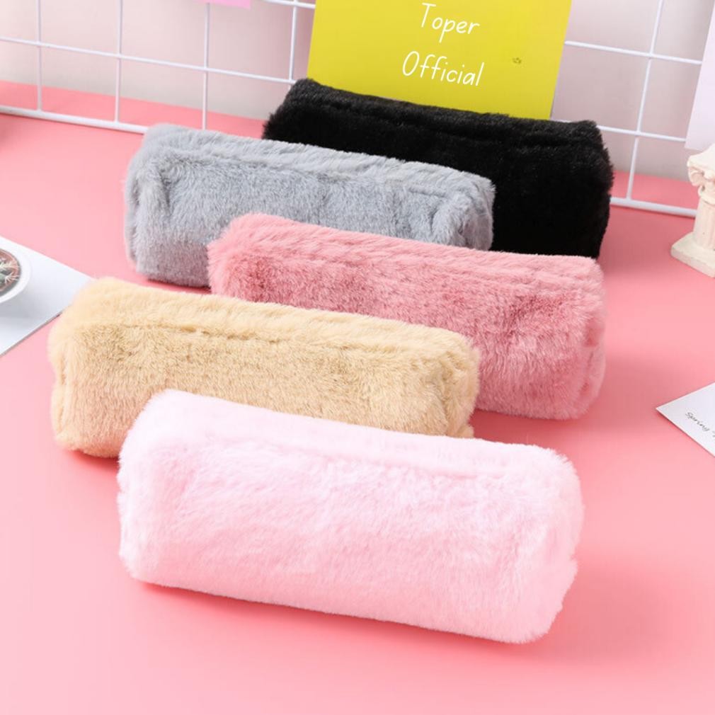 

Diskon Tenno Tempat Tepak Pensil Bulu Lucu Warna Soft Kotak Pencil Pastel Kapasitas Besar Estetik Pouch Make Up Serbaguna Aesthetic
