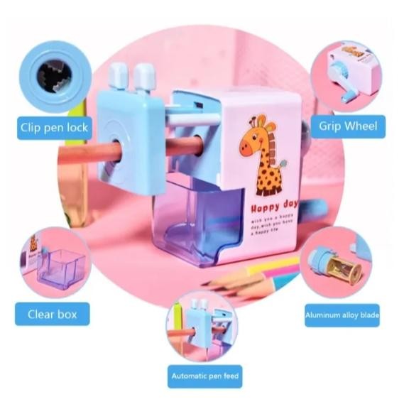 

Special Rautan Serutan Pensil Putar Gaya Kartun Sharpener Rautan Meja 4 Warna