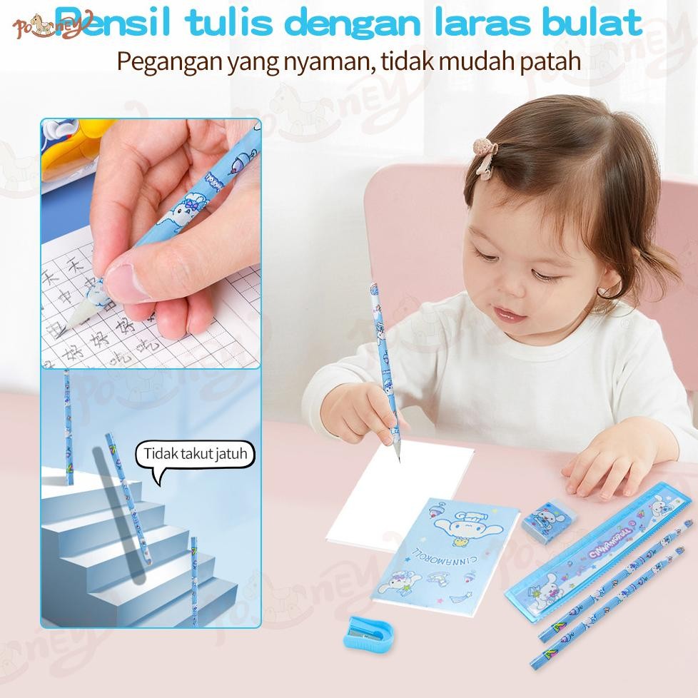 

Free Ongkir Poney Kotak Pensil Anak Set 6 In 1 Stationery Hadiah Anak Alat Tulis Set