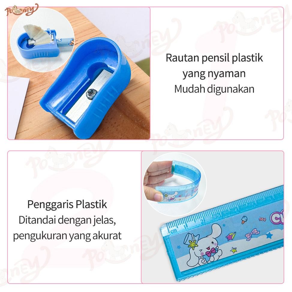 

Free Ongkir Poney Kotak Pensil Anak Set 6 In 1 Stationery Hadiah Anak Alat Tulis Set