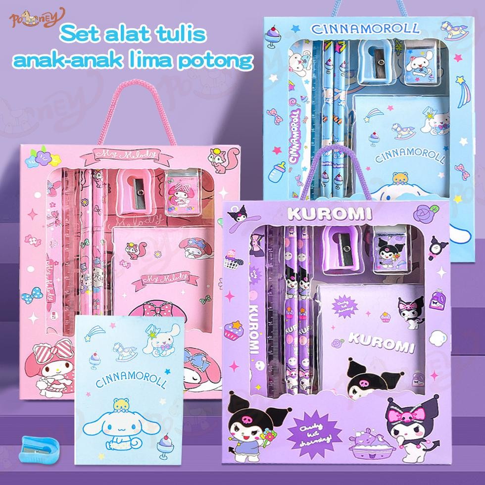 

Special Price Poney Kotak Pensil Anak Set 6 In 1 Stationery Hadiah Anak Alat Tulis Set
