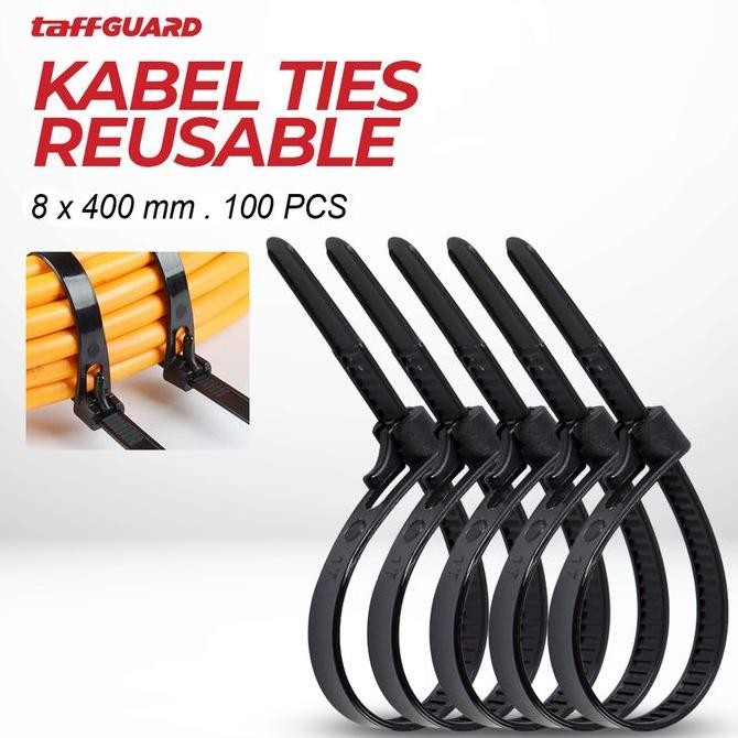

HARGA DISKON Kabel Ties Zip Cable Organizer Tali Rivet Reusable 8 x 400mm 100 PCS