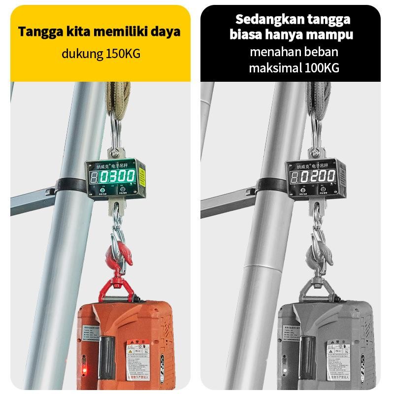 3.2Meter/3.8Meter/5Meter Tangga Lipat Paduan Aluminium Teleskopik Tangga Teleskopik Multifungsi 5Met