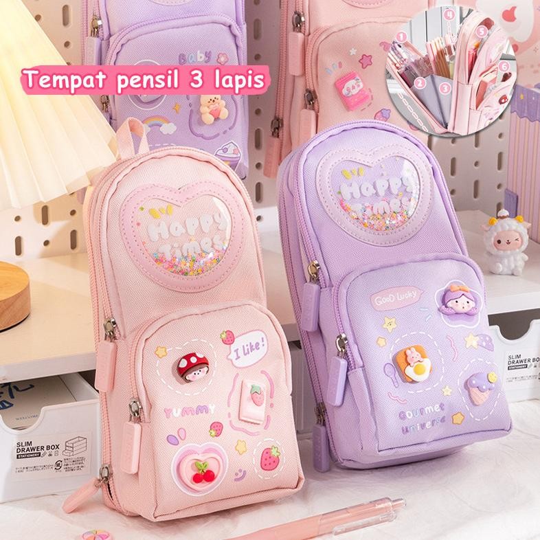 

NEW!!! Tempat Pensil Kartun 3D Anak Kotak pensil kanvas besar yang lucu 6 tempat pensil luar angkasa Kotak pensil siswa
