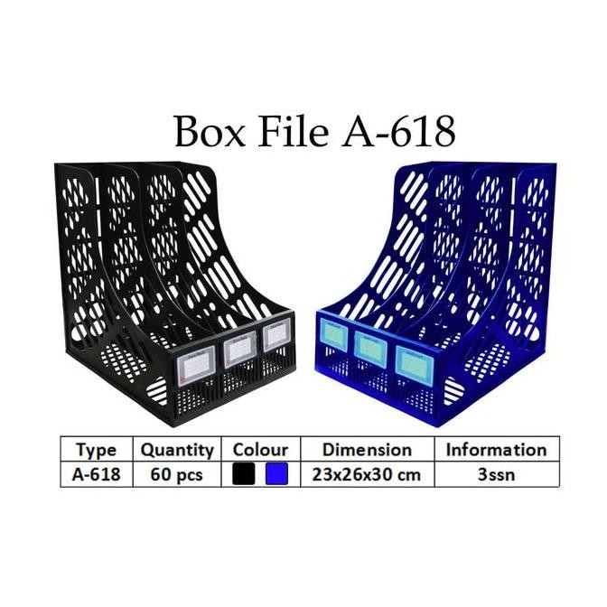 

MURAH BOX FILE KERTAS DOKUMEN 3 KOTAK BARIS SUSUN PLASTIK RAKIT BOOK HOLDER