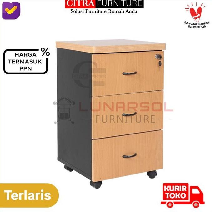 

MURAH Nakas 3 Laci Cabinet |Nacas Roda Meja Kantor|Filling kabinet