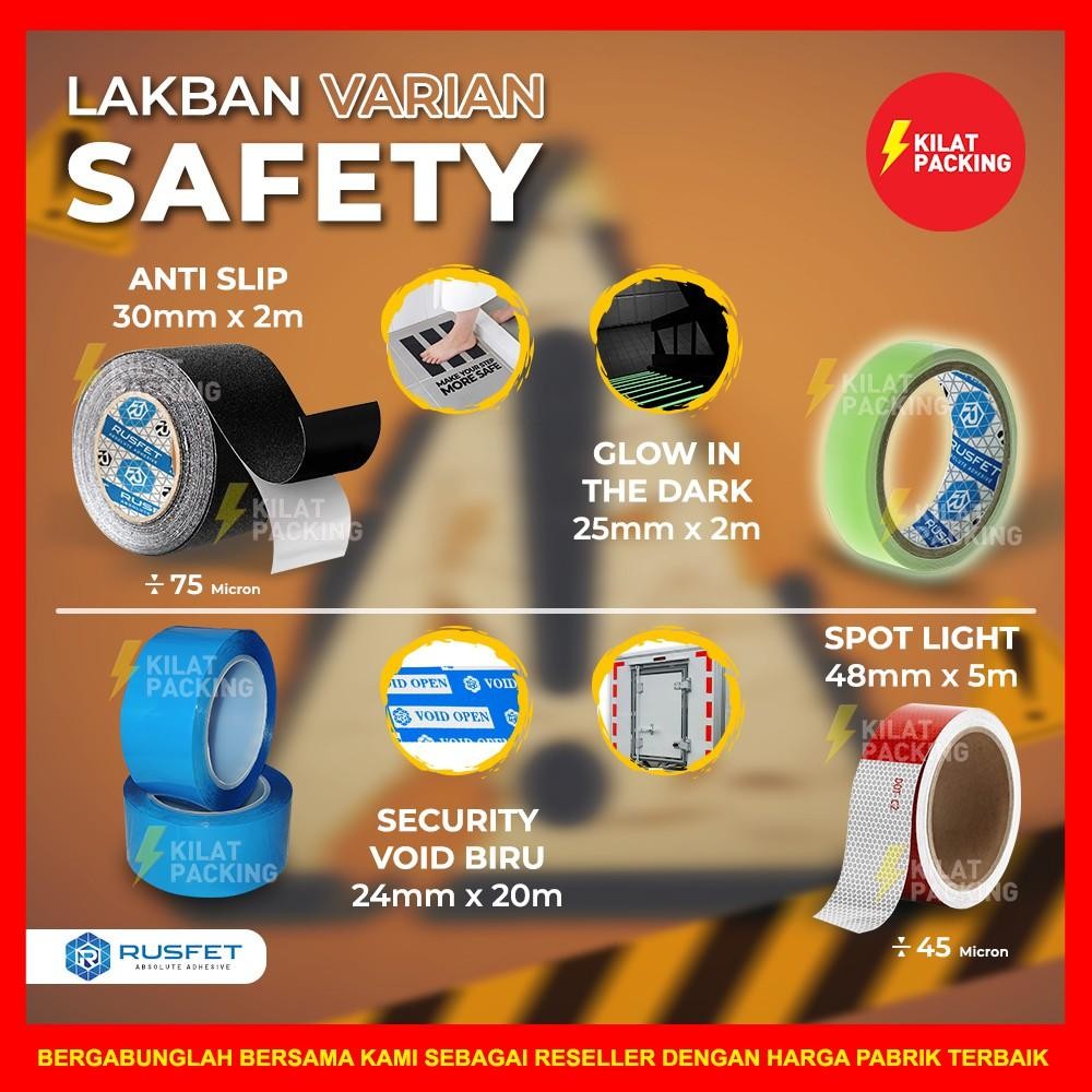 

Lakban / Selotip / Isolasi Rusfet Varian Safety Premium Termurah Grosir Satuan