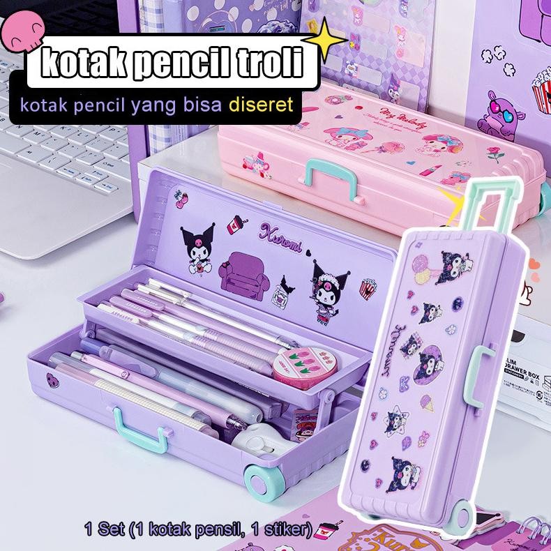 

NEW!!! Tempat Pensil Case Large Capacity Anime Kartun Pensil Kasu Kartun Pensil Kasus Troli Kotak Tempat pensil multifungsi Kotak alat tulis kotak troli
