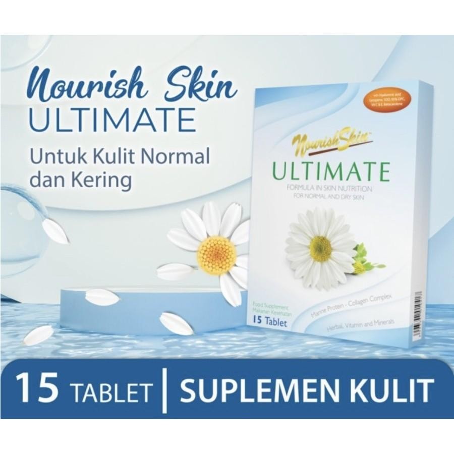 Nourish Skin Ultimate 15 Tablet Asli Kulit Supplemen Bagus Original (Tanpa Box)
