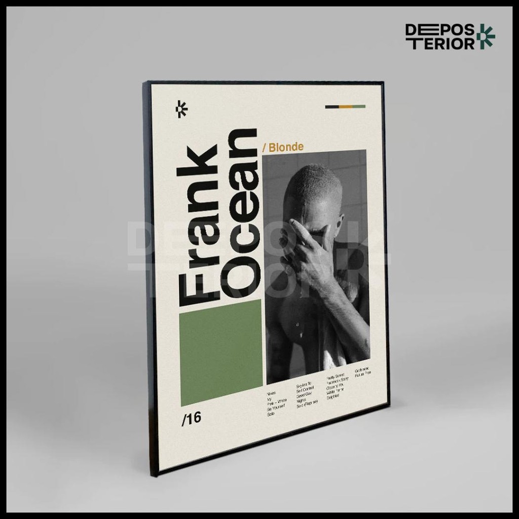 POSTER FRANK OCEAN - BLONDE COVER ALBUM FRAMEBLOCK