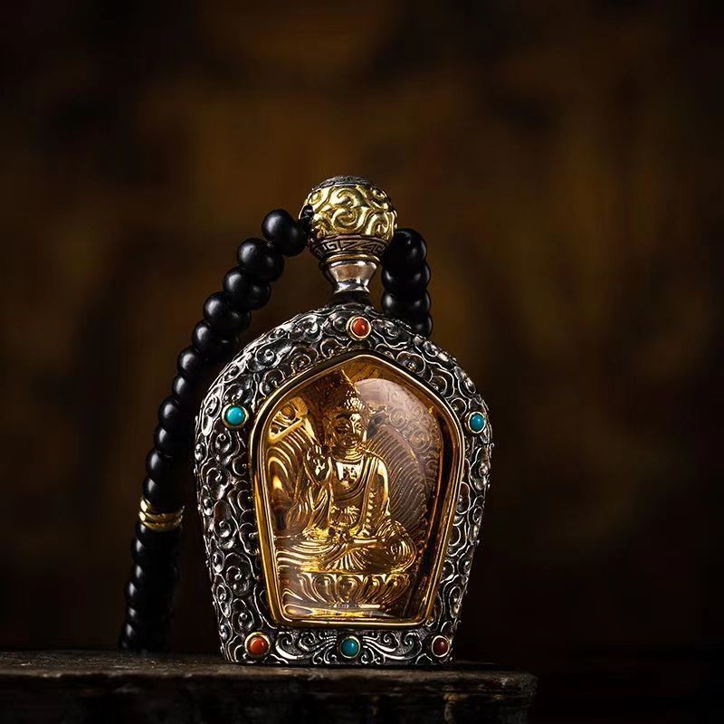 S925Liontin Amulet Tahun Kelahiran Zodiak Perak Thailand untuk Pria dan Wanita Dewa Penjaga