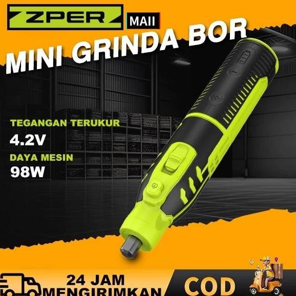 Promo | CodZper Bor Mini Drill Grinder Mini Grinda Bor Listrik Penghalus-Alat Gerinda Zp007 Waterpas