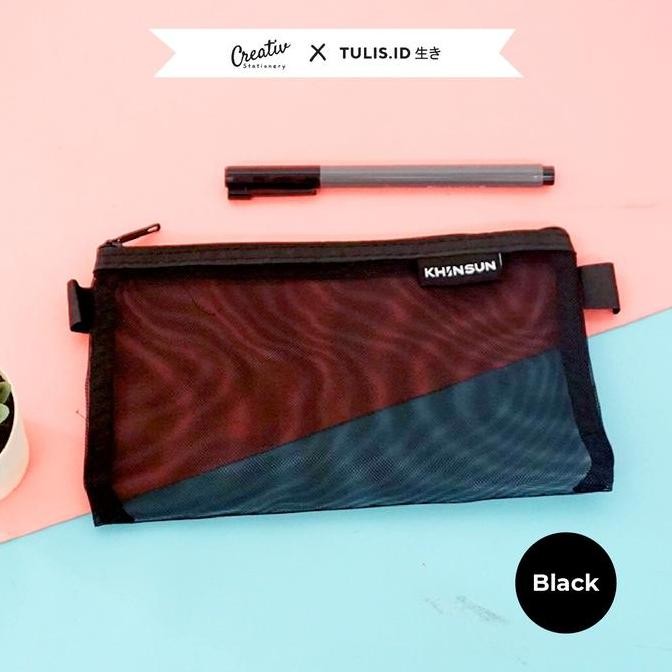 

New Collection !!! [Tulis Id Iki] Tempat Pensil Jaring Wadah Mesh Pencil Case Makeup Pouch