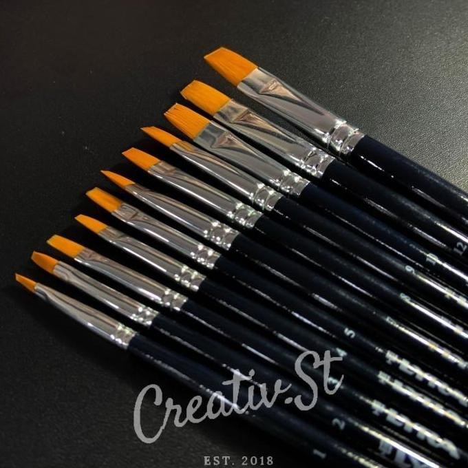 

Hot Promo !!! Lyra Giotto Kuas Lukis Art Brush Flat No 01 - 16 Set Taklon Pipih