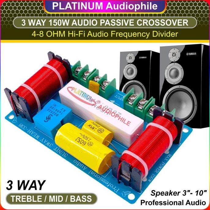 Crossover Pasif 3 Way Passive Speaker Crossover Low Mid High WEAH-338