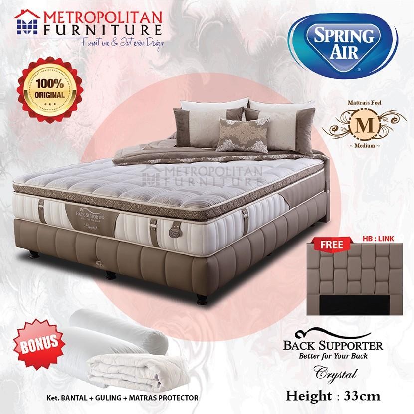 Kasur Springbed Spring Air Back Support Crystal Full Set Spring Bed