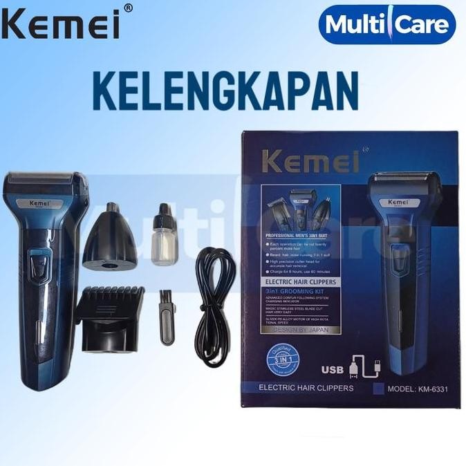 Promo Kemei Km 6330 Kemei Km 6331 3In1 Alat Mesin Cukur Rambut Kumis Bulu Jenggot Janggut Listrik El