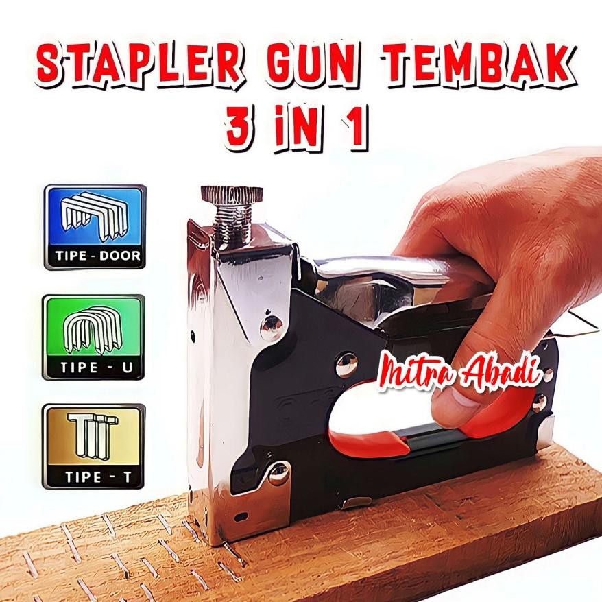 

Staples / Stapler Gun Tacker Tembak 3 In 1 Serbaguna