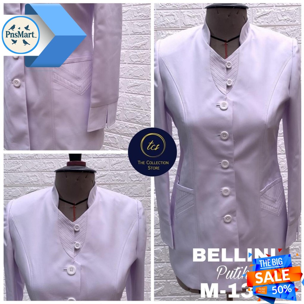 BLAZER BELLAGIO SERAGAM PUTIH PNS, DINAS, BLAZER GURU, JAS PUTIH