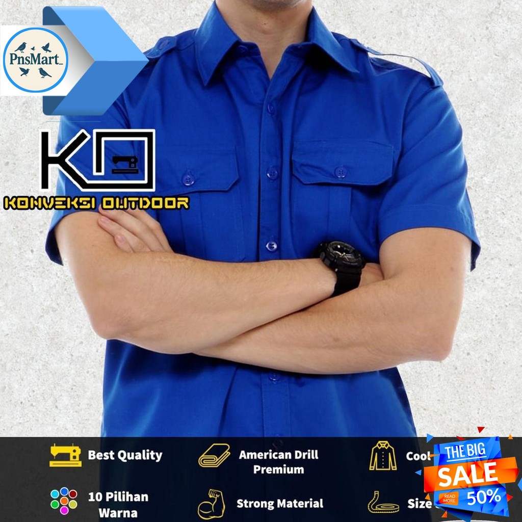 JUMBO 3XL 4XL - BAJU KEMEJA PDL OUTDOOR INDOOR LENGAN PENDEK - KEMEJA LAPANGAN SERAGAM KERJA KANTOR 