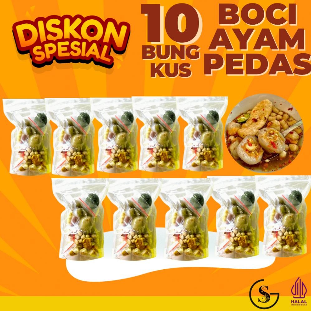 

TERLARIS 10 Bungkus Baso Aci Ayam Suwir Pedas Paket Hemat Usaha Siap kirim