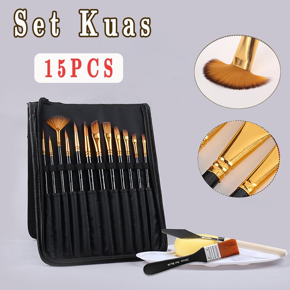 

NEW!!! 15 PCS Set Kuas Nilon/set Kuas Lukis/set Kuas Seni / Set Alat Lukis Campuran