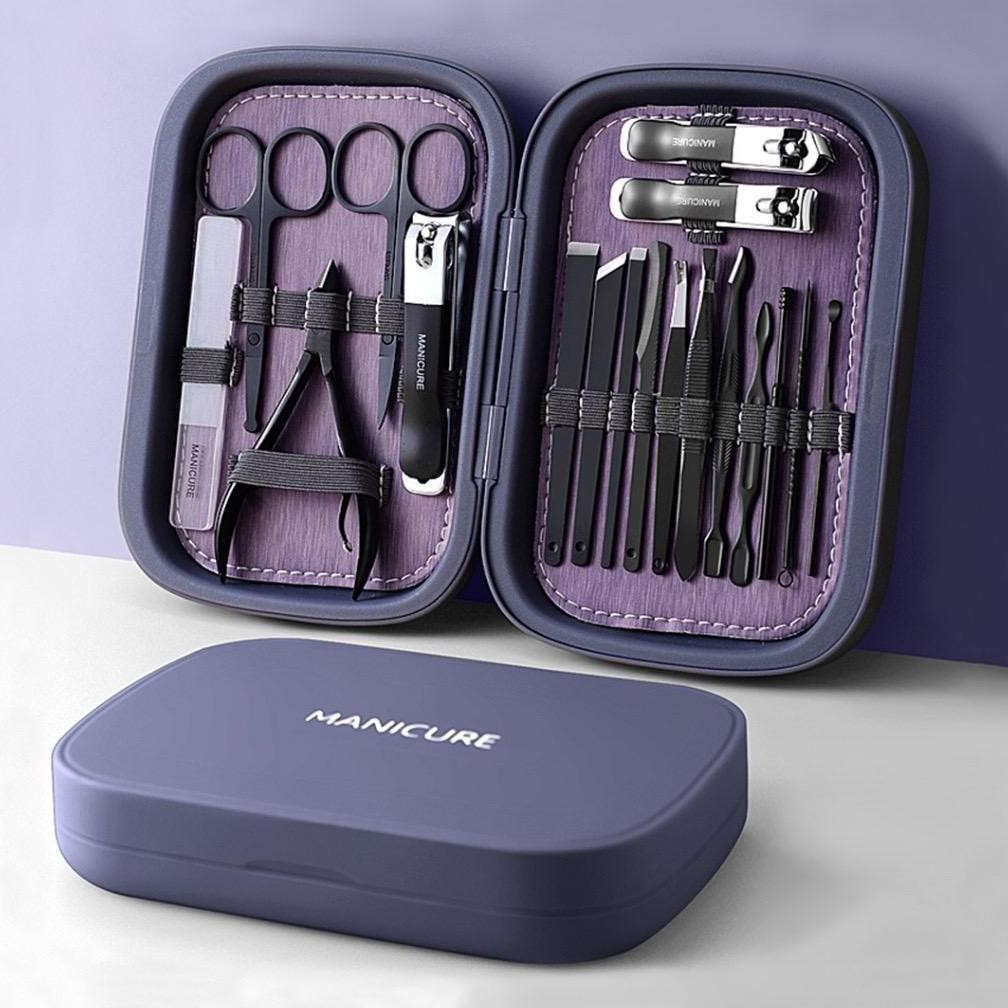 SET-18 IN 1 Manicure Padicure Alat Potong Kuku Perlengkapan Gunting Kuku 1set isi 18pcs
