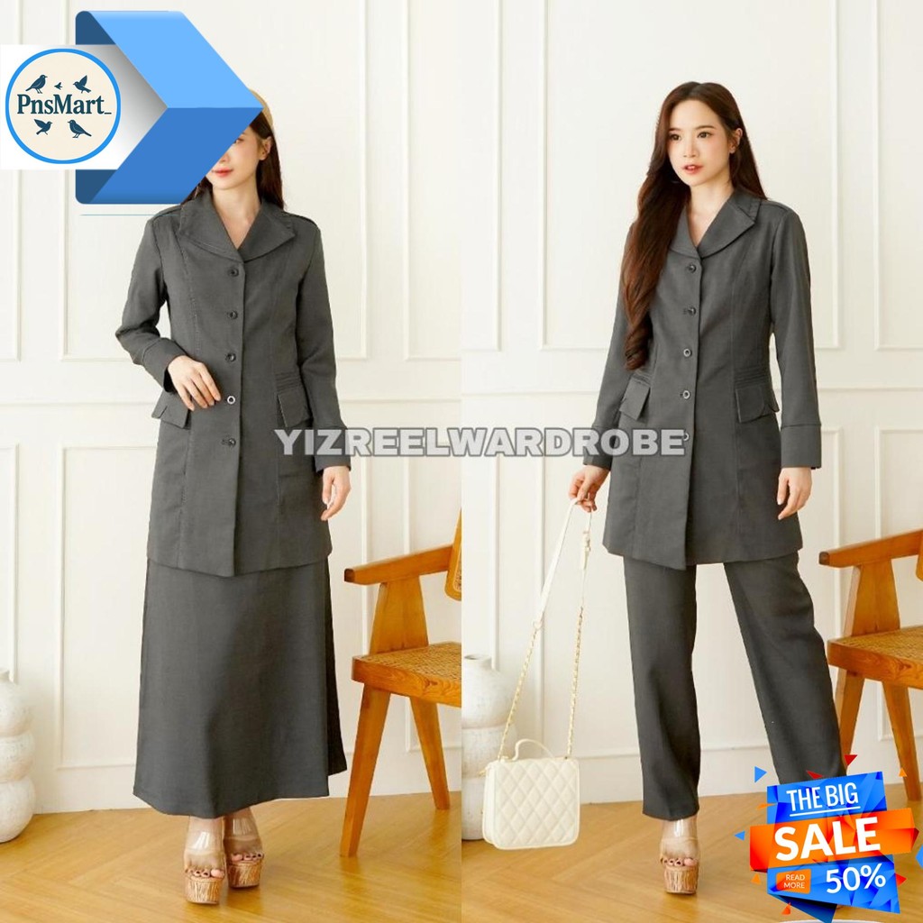 BLAZER WANITA / SERAGAM PNS / SERAGAM SEMI TUNIK / BAJU PNS WANITA / BAJU ASN / BAJU GURU WANITA - 6