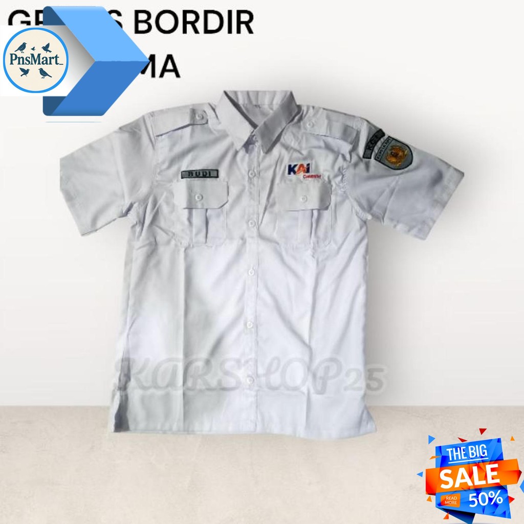 KEMEJA PDH KAI TERBARU SERAGAM ATASAN KAI BAJU KAI SERAGAM KERETA API INDONESIA KEMEJA KAI COMMUTER 