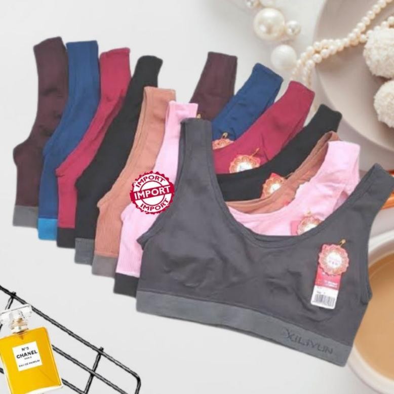 Ready Grosir 1 Lusin ( 12 Pieces ) Miniset Bra Katun Rajut Untuk Remaja Xissmei Piaoli