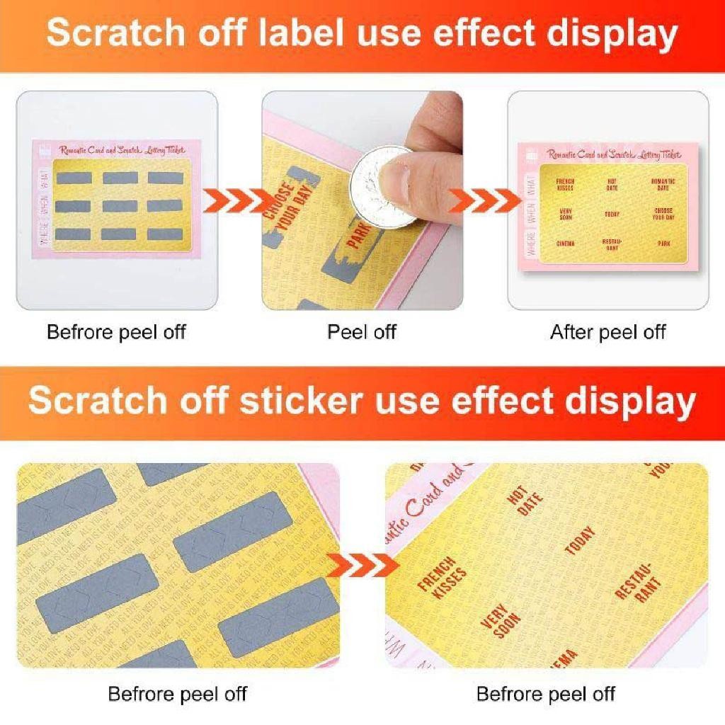 

1000Pcs Sticker Gosok Voucher/Scratch Stiker/Scratch Off Sticker Label /Pelapis Kartu Gores Stiker Gosok