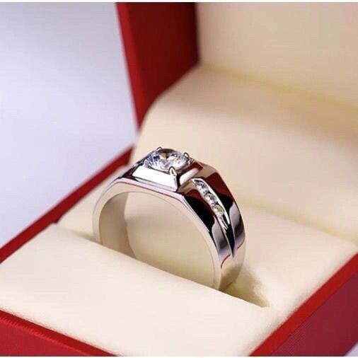 s925Sterling Silver Ring Men's Diamond Men's Ring Sterling Silver Ring Men's Opening Ring Couple Rin