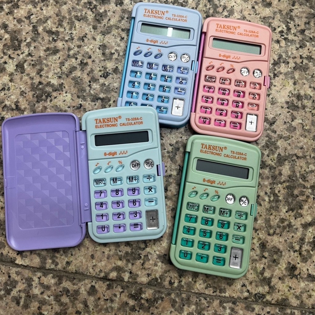 

Kalkulator Kecil dengan Penutup Flip, Kalkulator Kunci Kristal Portabel