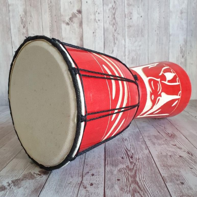 Luar Biasa Mainan Kendang Jimbe Mini Alat Musik Gendang Jimbe Anak Kecil Motif Ukir Untuk Hiasan Sou