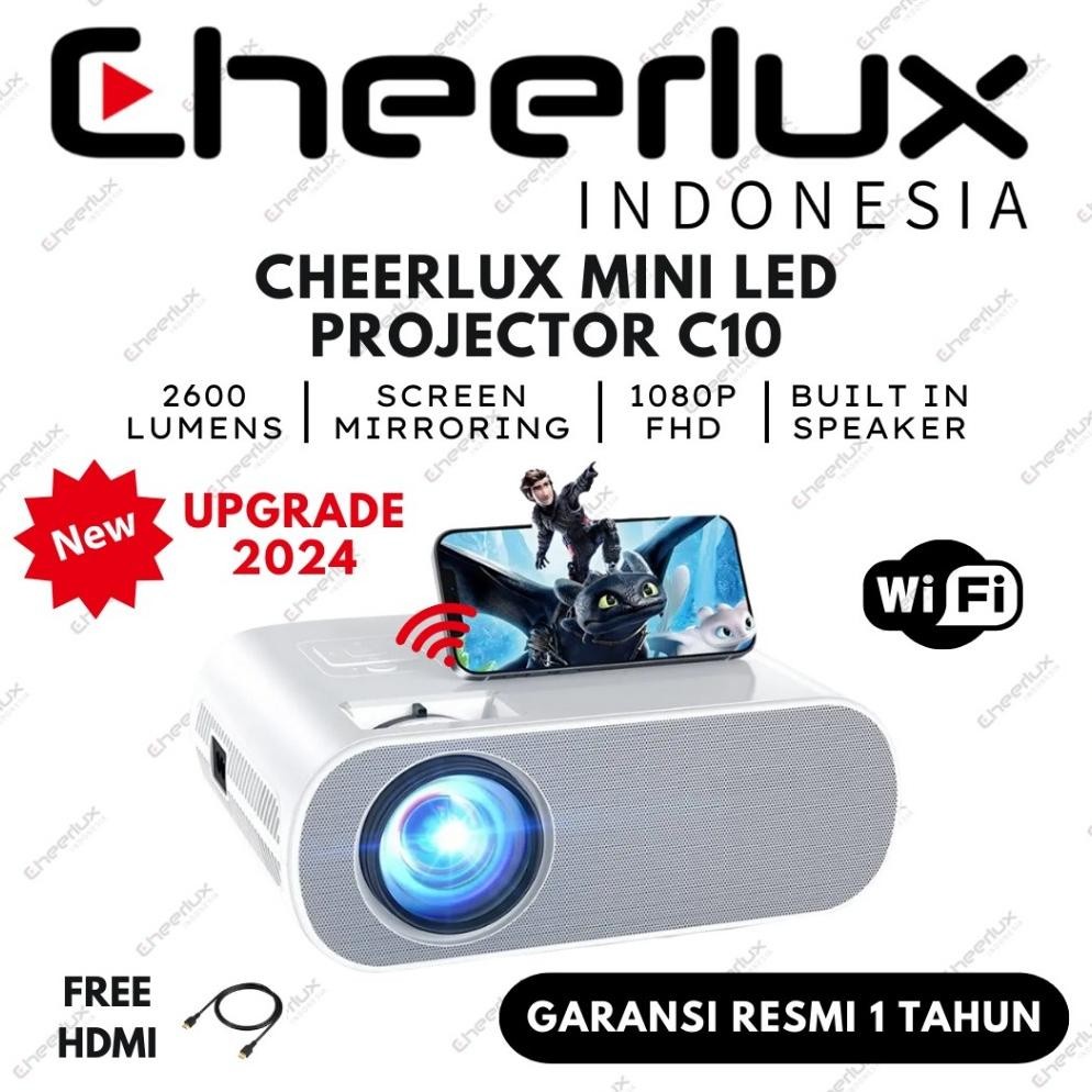 ''Terlaris" Cheerlux Indonesia | Proyektor Cheerlux C10 Wifi | Projector Cheerlux C10 Wifi Mirroring