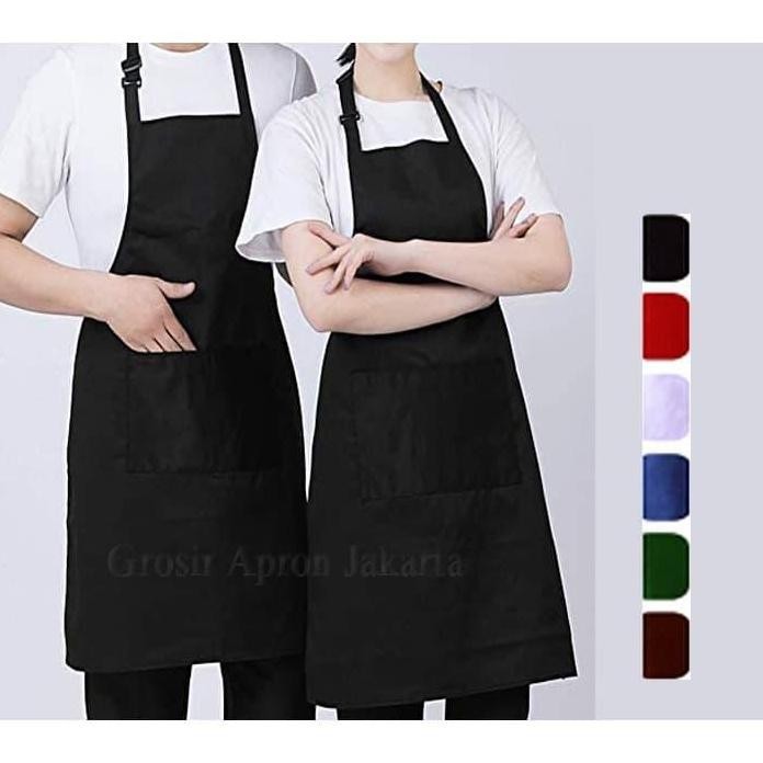 

Terlaris Celemek Apron Cotton Full Hitam Premium Quality