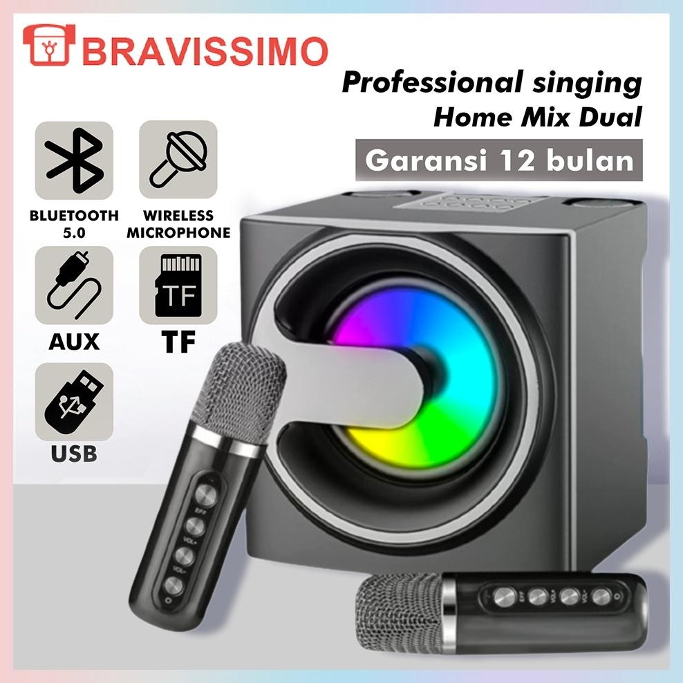 ''Terlaris" OriYs-207 Karaoke Speaker Bluetooth Ori Portable Wireless 2 Mic (Produk Peningkatan Baru