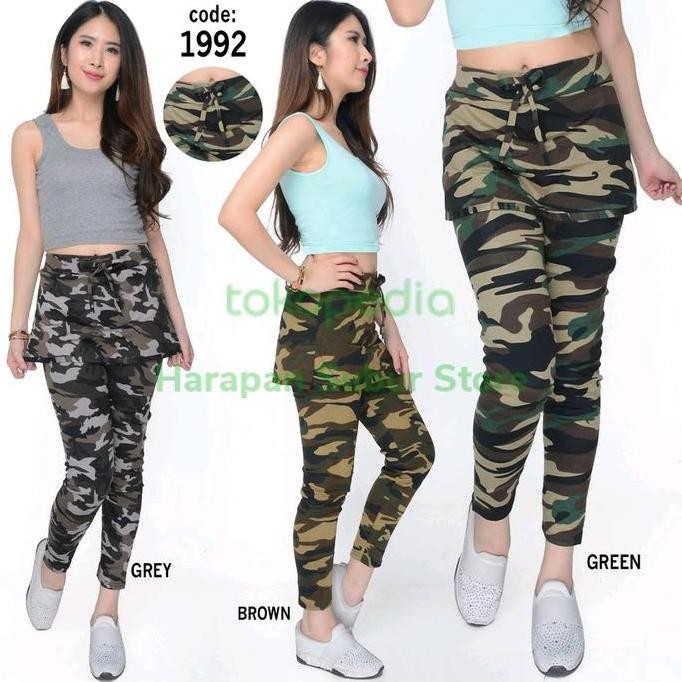 Celana Panjang Rok Army Senam Zumba Tebal Wanita Import Murah