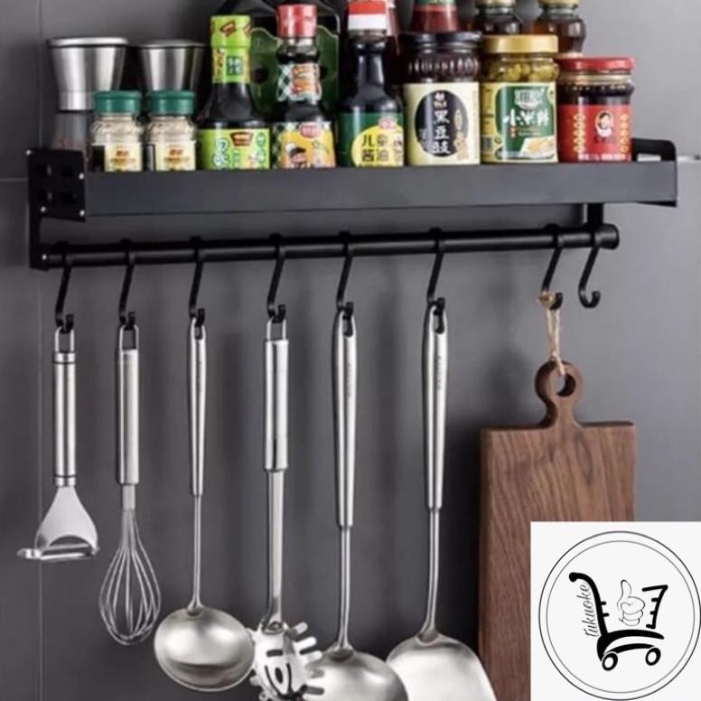 Keuntungan Tempat Bumbu Dinding Besi Rak Kitchen Bumbu Besi Gantungan Spatula Dapur Rak Penyimpanan 