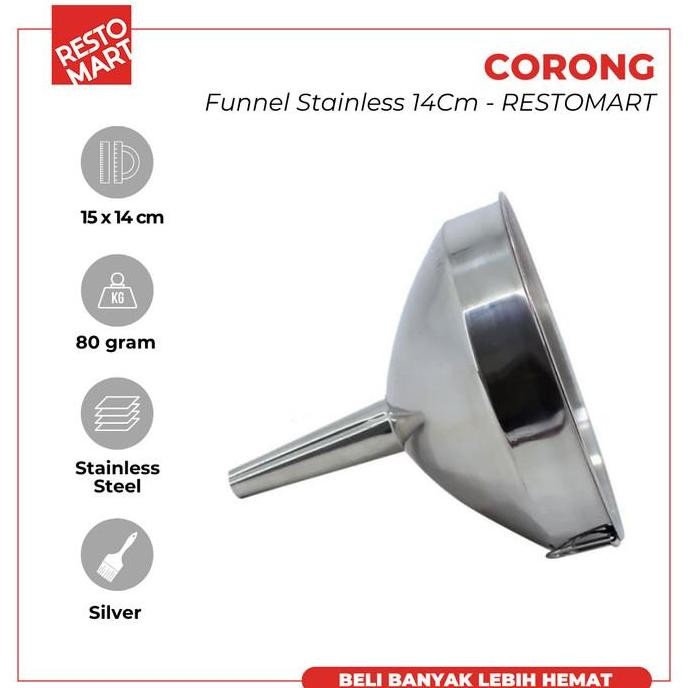 

Terlaris Funnel/Corong Stainless Panjang 14Cm Restomart Ss (2619104)