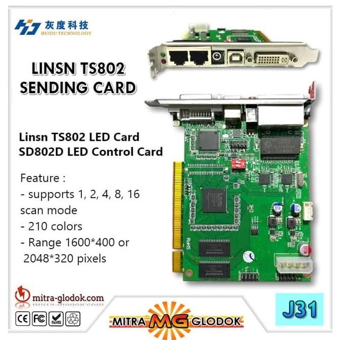Terbaik Linsn - Sending Card Ts802 Ts802D Sd802D Running Text Controller - J31