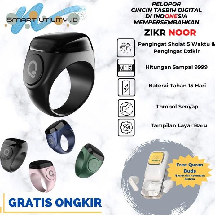 new iQibla Zikr1 NOOR Smart Ring Tasbih murah