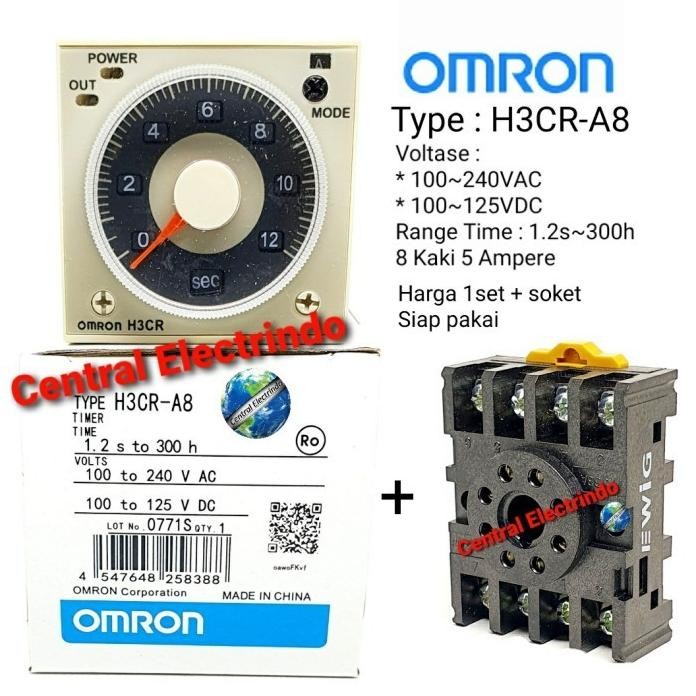 

Terlaris Timer Omron H3Cr- A8 220Vac + Socket.