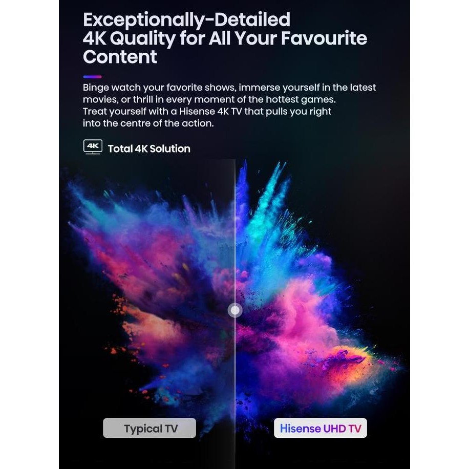 HISENSE VIDAA-E6K SERIES-CERDAS LED TV-43/50 INCH-BEZELLESS DESIGN-KUALITAS 4K YANG-DTX V&DOLBY AUDI