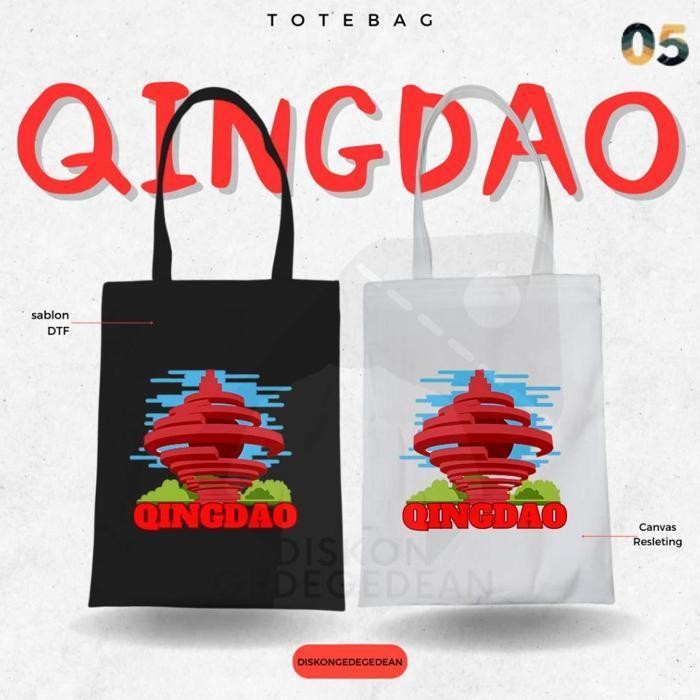 Jual Diskongedegedean Totebag Qingdao Souvenir Tas Oleh Oleh China Kanvas Resleting